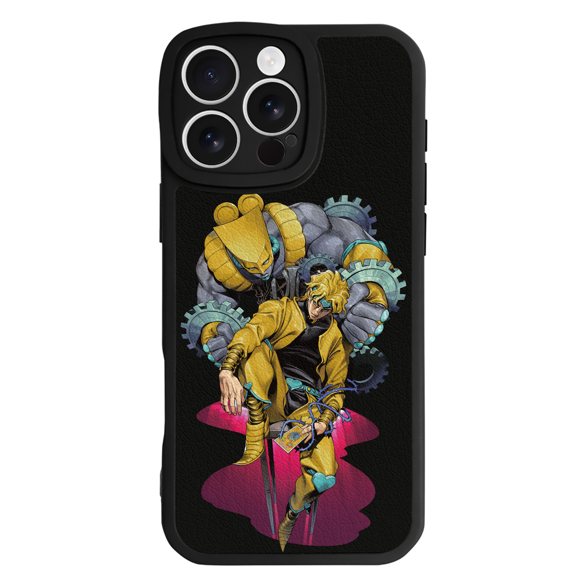 （画像用） ジョジョの奇妙な冒険 ディオ?ブランドー JoJo's Bizarre Adventure Dio Brando 【iPhone 16シリーズ対応】シリコンスマホケース（レザー調） 材質：シリコン